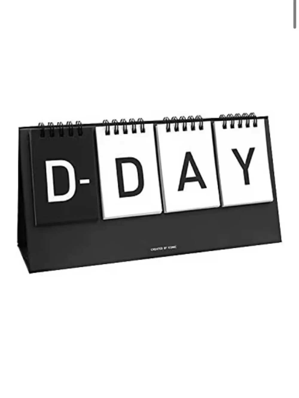 Black & White Perpetual Count Down Flip Calendar- Spiral Bound